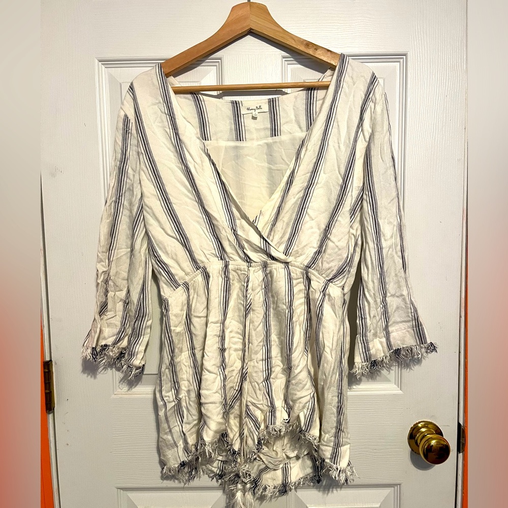 Blue and White Romper